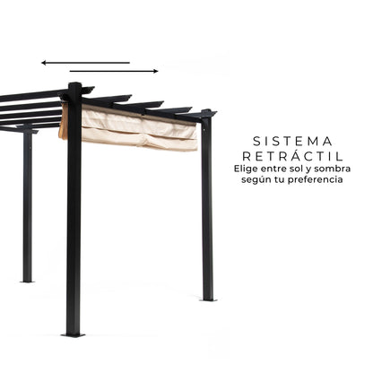 Pérgola White Shelter Retráctil 3x3 Mts