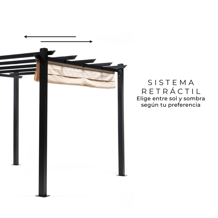 Pérgola White Shelter Retráctil 3x3 Mts