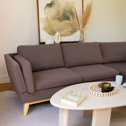 Sofá Seccional 3 Cuerpos Albano Café