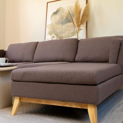 Sofá Seccional 3 Cuerpos Albano Café