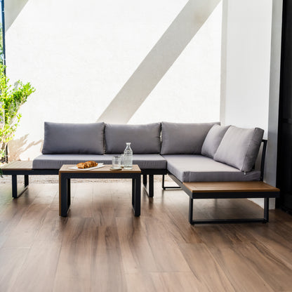 Set de Exterior Saigon Sofá Seccional + Mesa de Centro