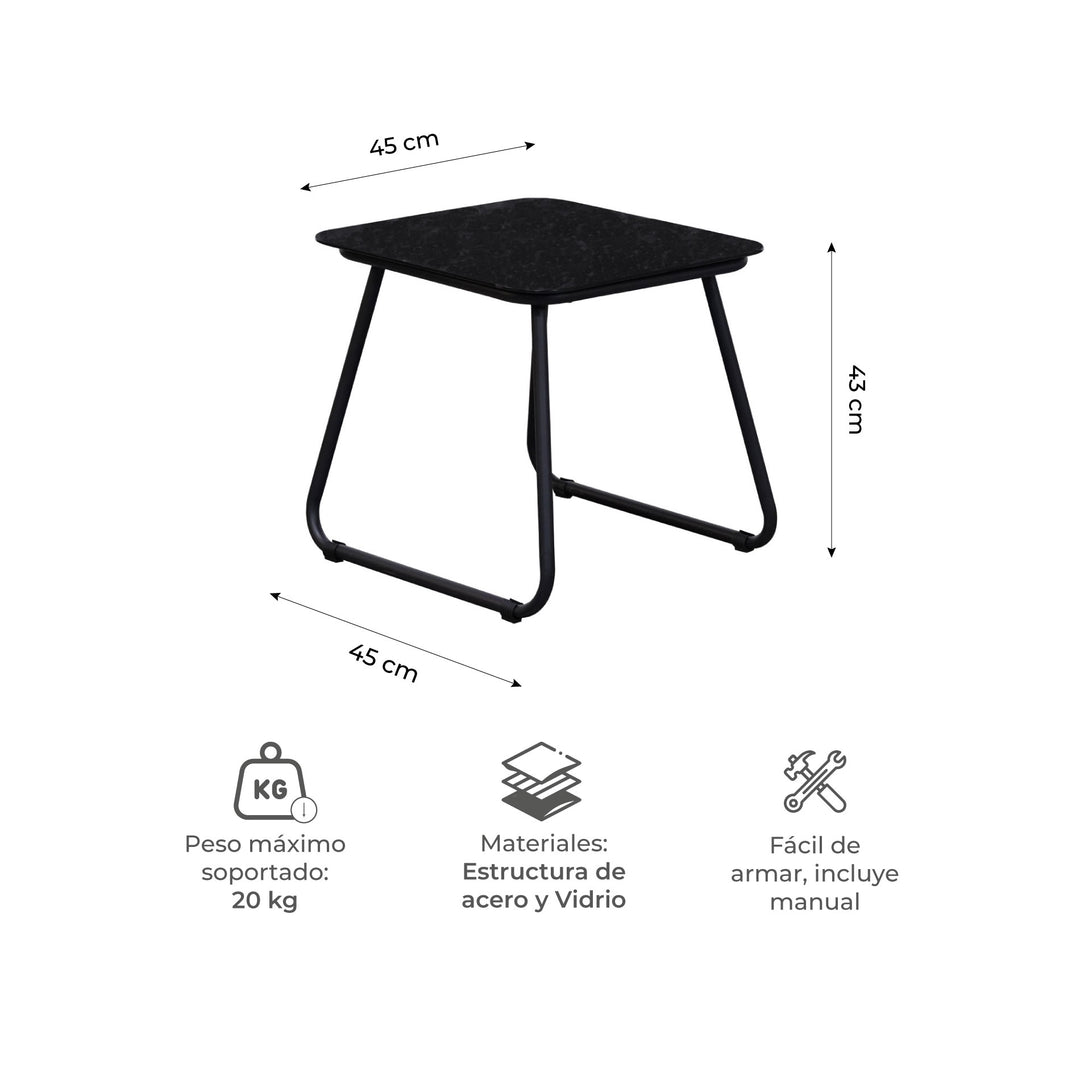 Set de Exterior Kiri Sillas + Mesa Auxiliar