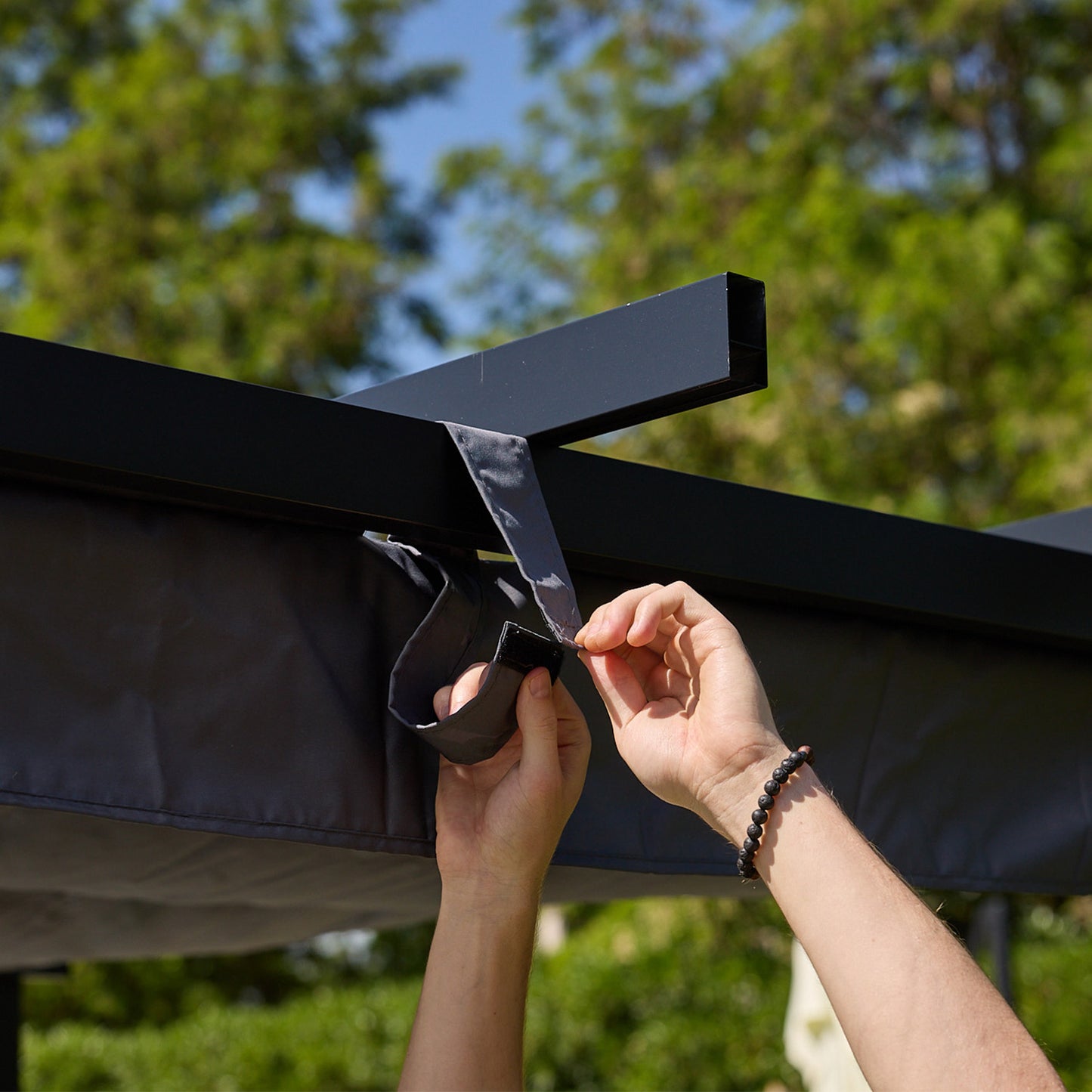 Pérgola Grey Shelter Retráctil 3x3 Mts