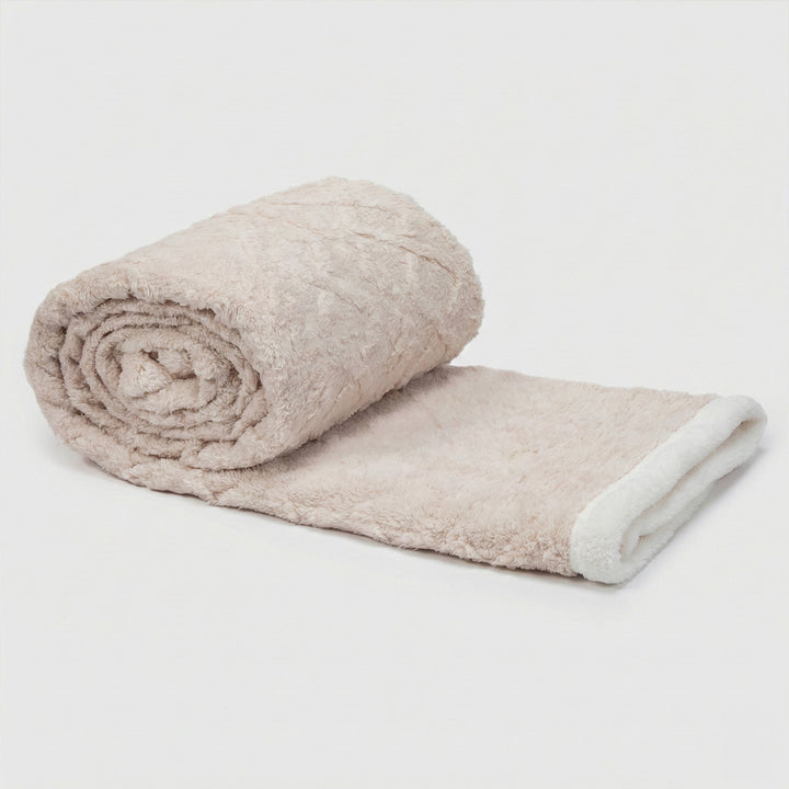 Manta Sherpa Jacquard Crema King