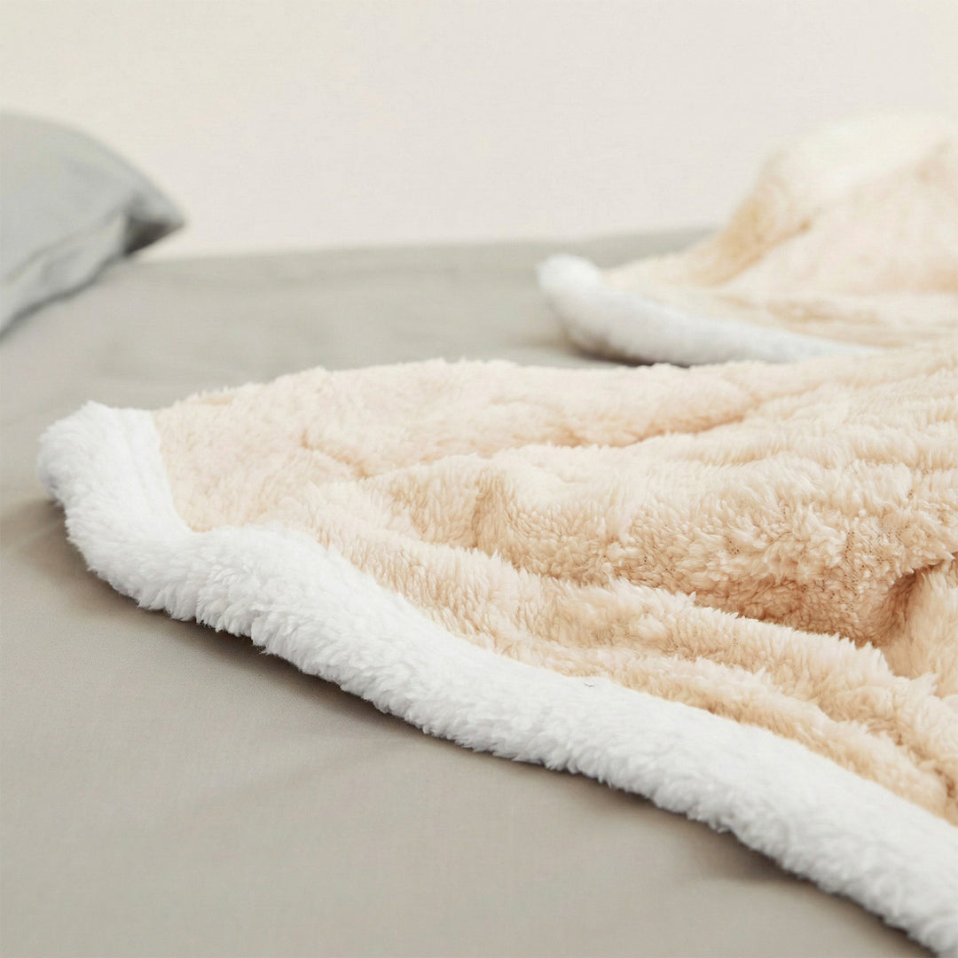 Manta Sherpa Jacquard Crema King