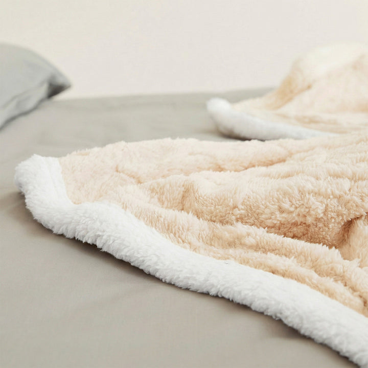 Manta Sherpa Jacquard Crema King
