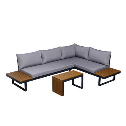 Set de Exterior Saigon Sofá Seccional + Mesa de Centro