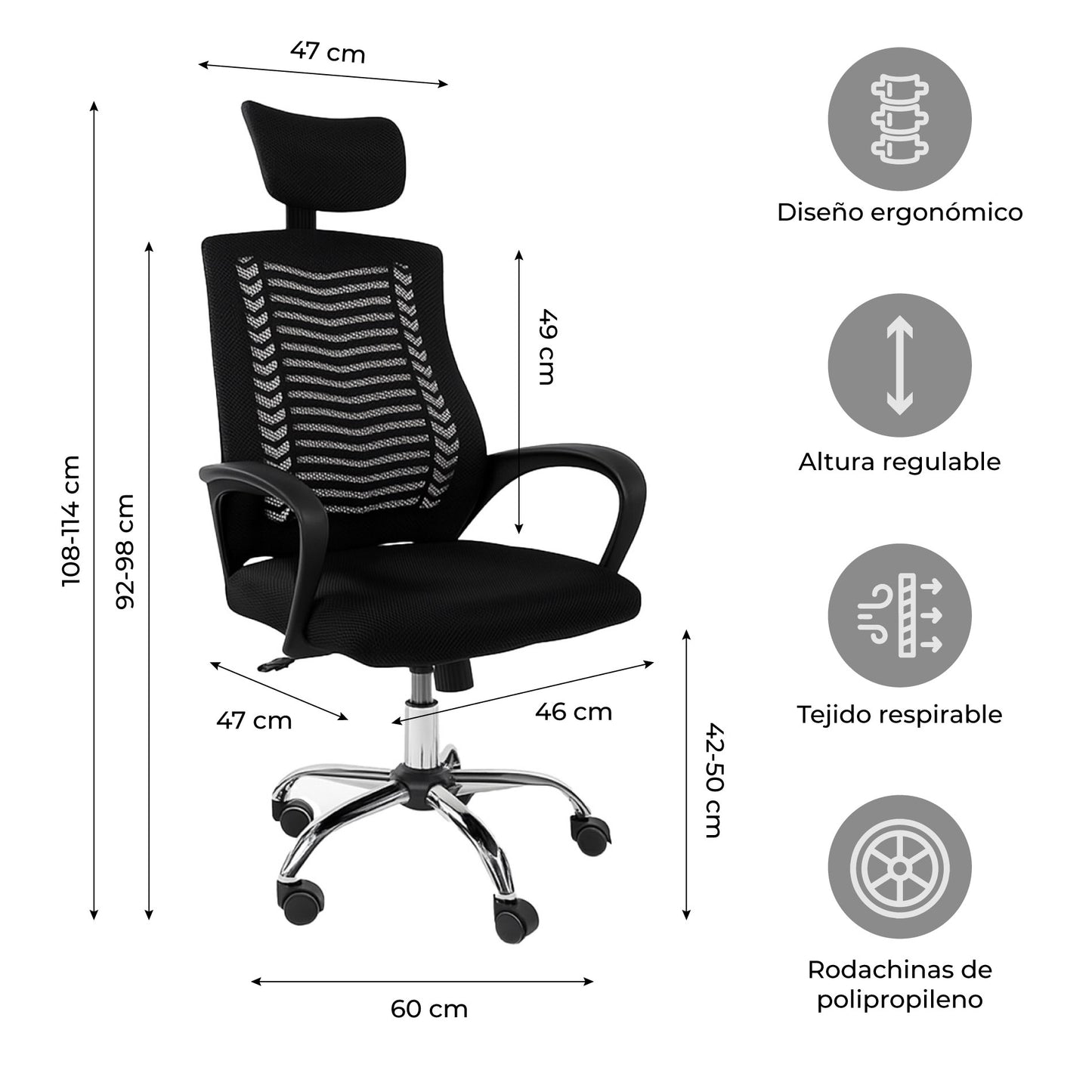 Silla de Escritorio Ergonómica SILL-Q2N