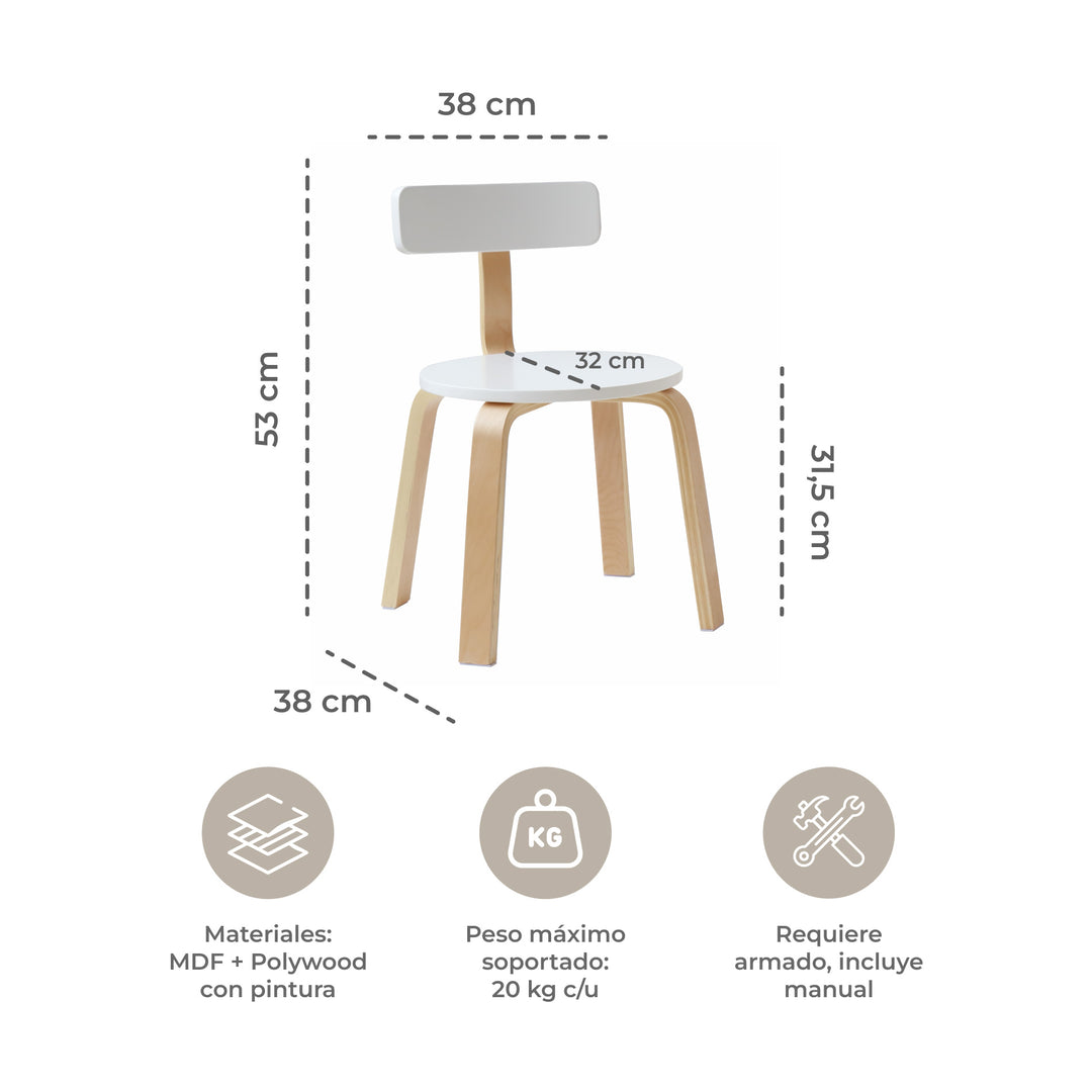 Juego de Mesa y Sillas para Niños Sitte