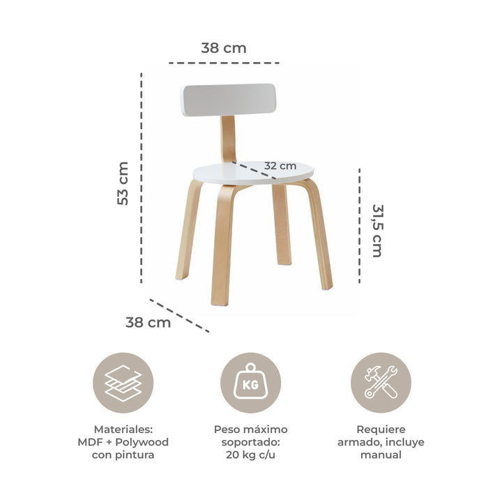 Juego de Mesa y Sillas para Niños Sitte