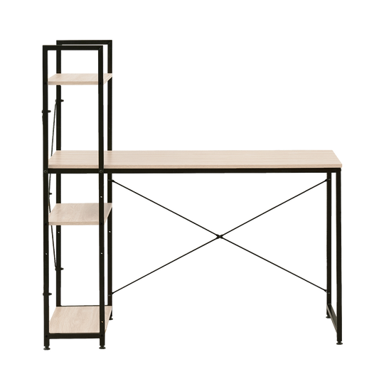 Escritorio Estilo Industrial con Estantería Lateral Desk 4 Natural