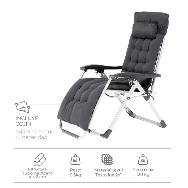 Reposera Zero Gravity con Cojín Zen Pro