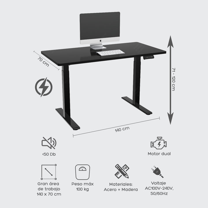 Escritorio Eléctrico Standing Desk Black Pro