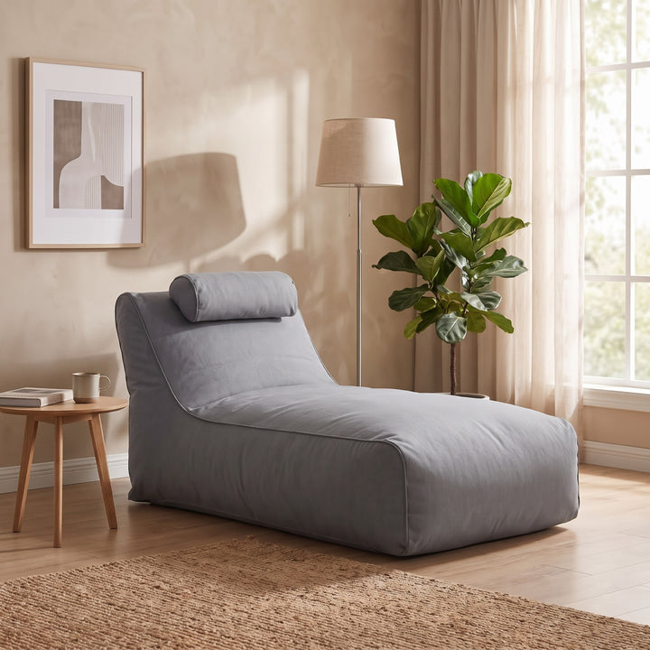 Sillón Pouf / Puff Largo Gris