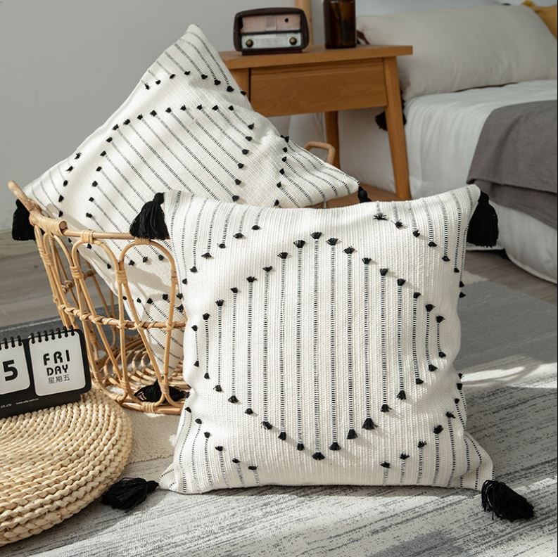 Funda de Cojín Deco Negro 45 x 45