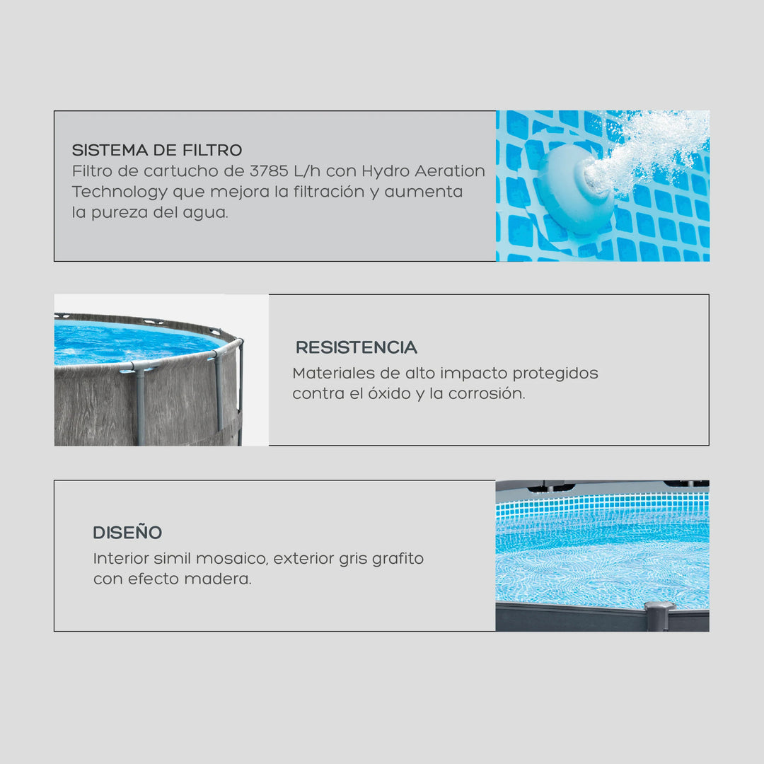 Piscina Estructural Greywood Prism Premium 457 Cm