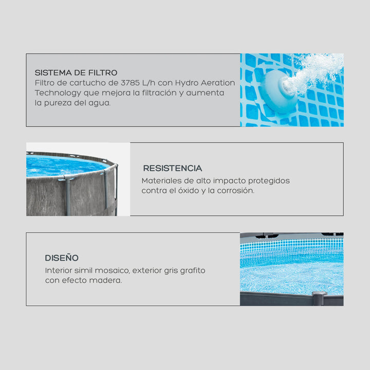 Piscina Estructural Greywood Prism Premium 457 Cm