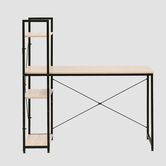 Escritorio Estilo Industrial con Estantería Lateral Desk 4 Natural