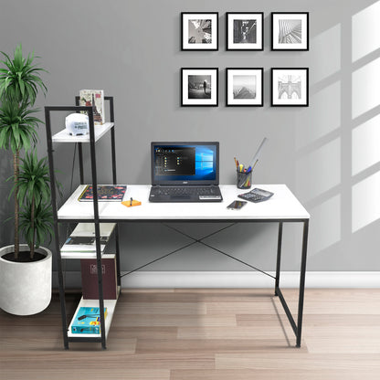 Escritorio Estilo Industrial Estantería Lateral Desk 4 Blanco