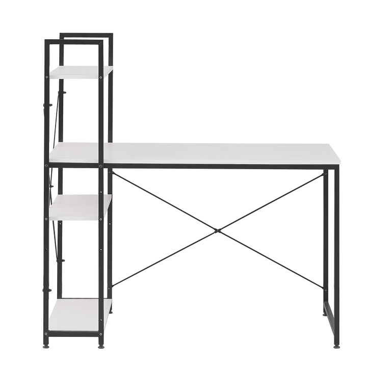 Escritorio Estilo Industrial Estantería Lateral Desk 4 Blanco
