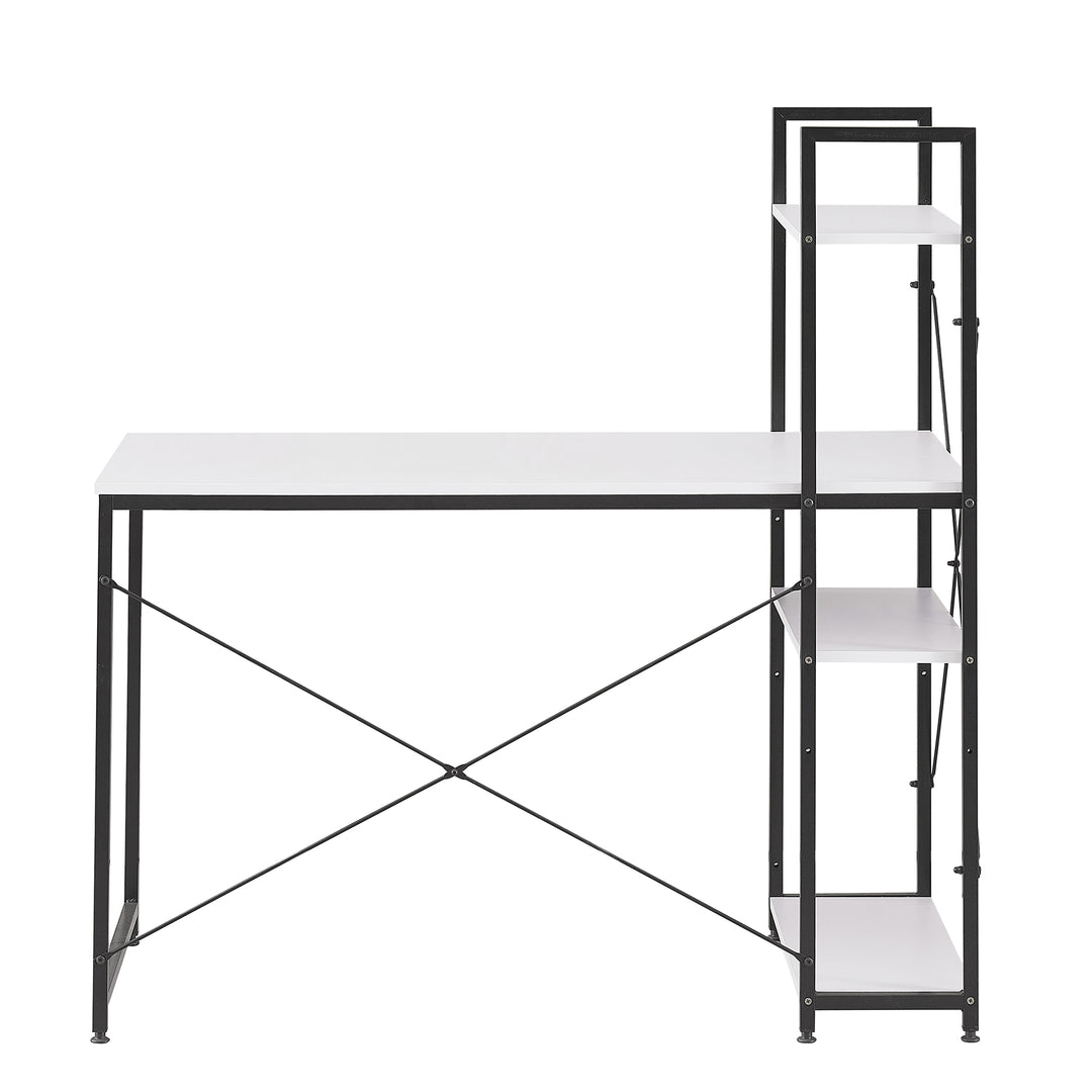 Escritorio Estilo Industrial Estantería Lateral Desk 4 Blanco