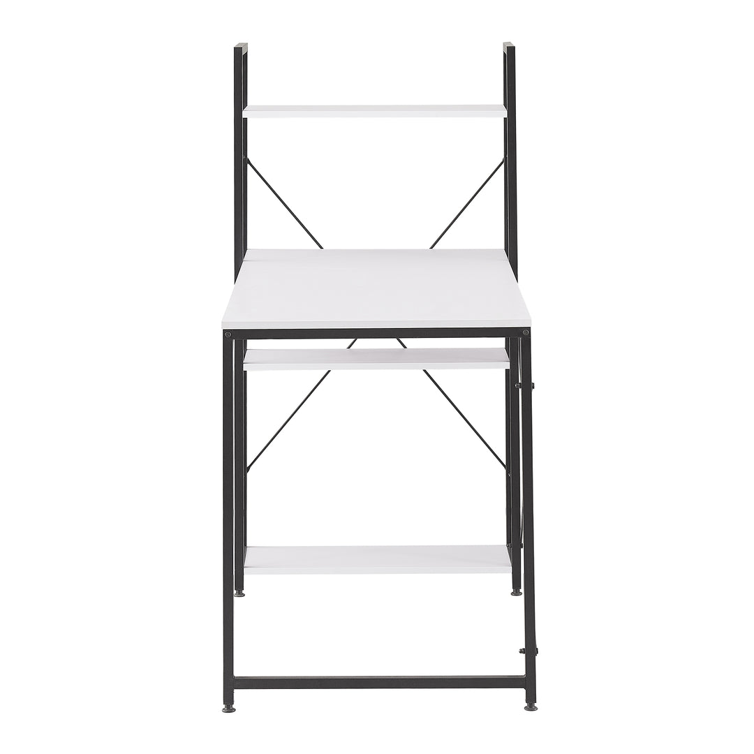 Escritorio Estilo Industrial Estantería Lateral Desk 4 Blanco