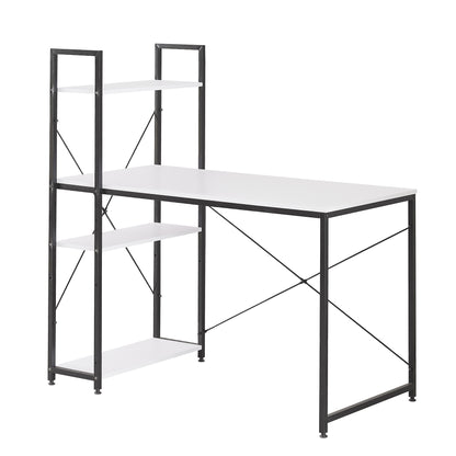 Escritorio Estilo Industrial Estantería Lateral Desk 4 Blanco