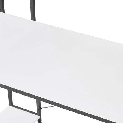 Escritorio Estilo Industrial Estantería Lateral Desk 4 Blanco