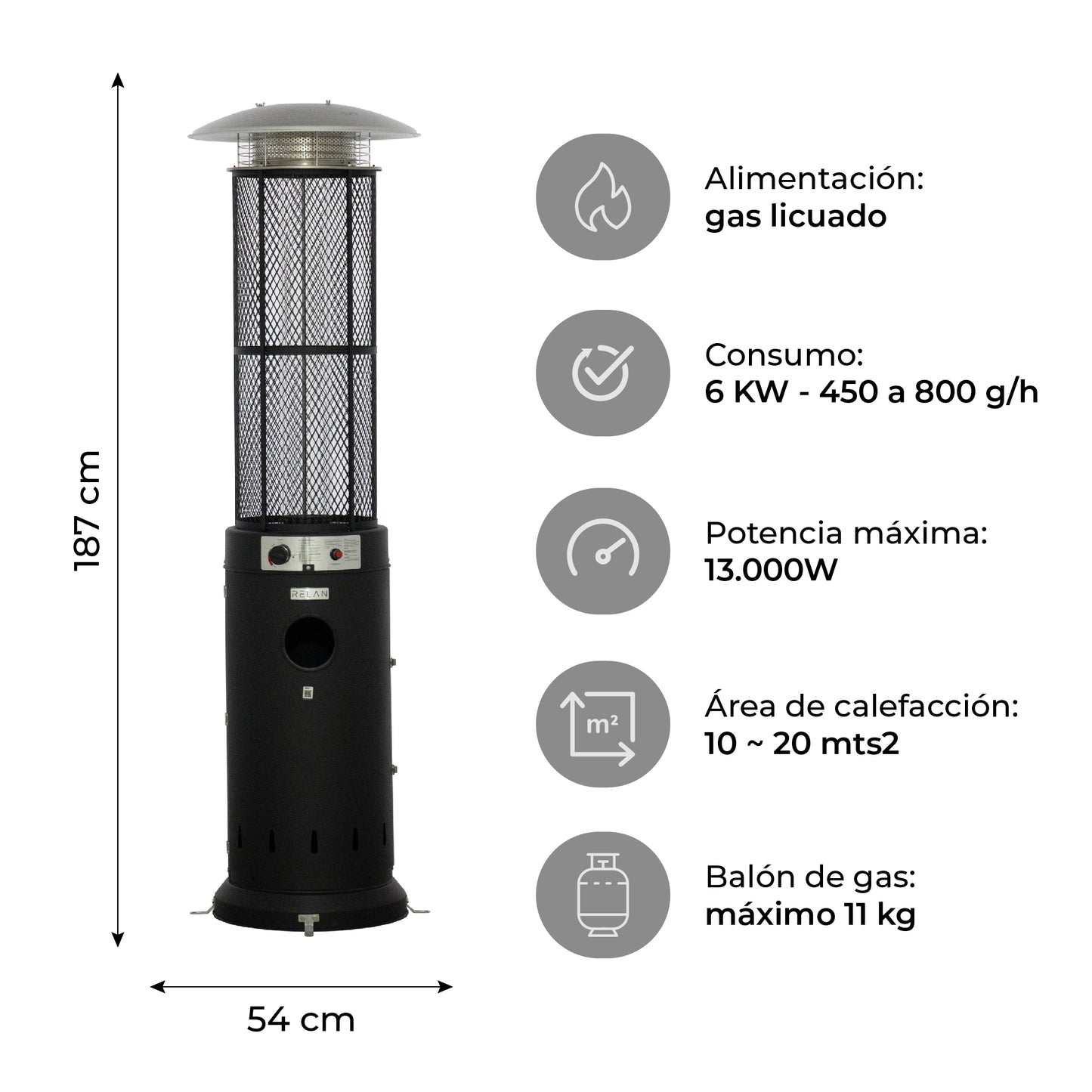 Estufa Calefactor Exterior Graphite