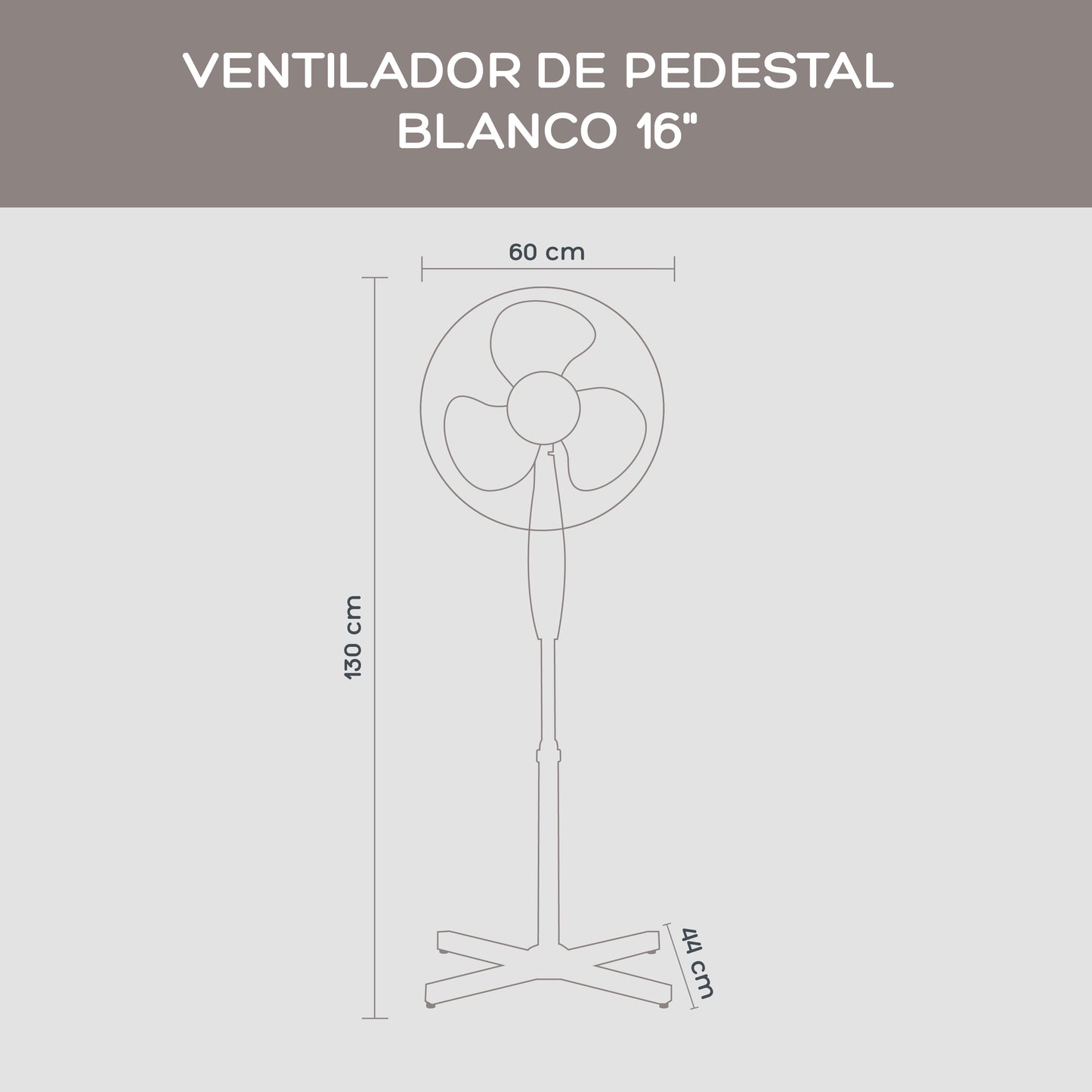 Ventilador de Pedestal Blanco 16"