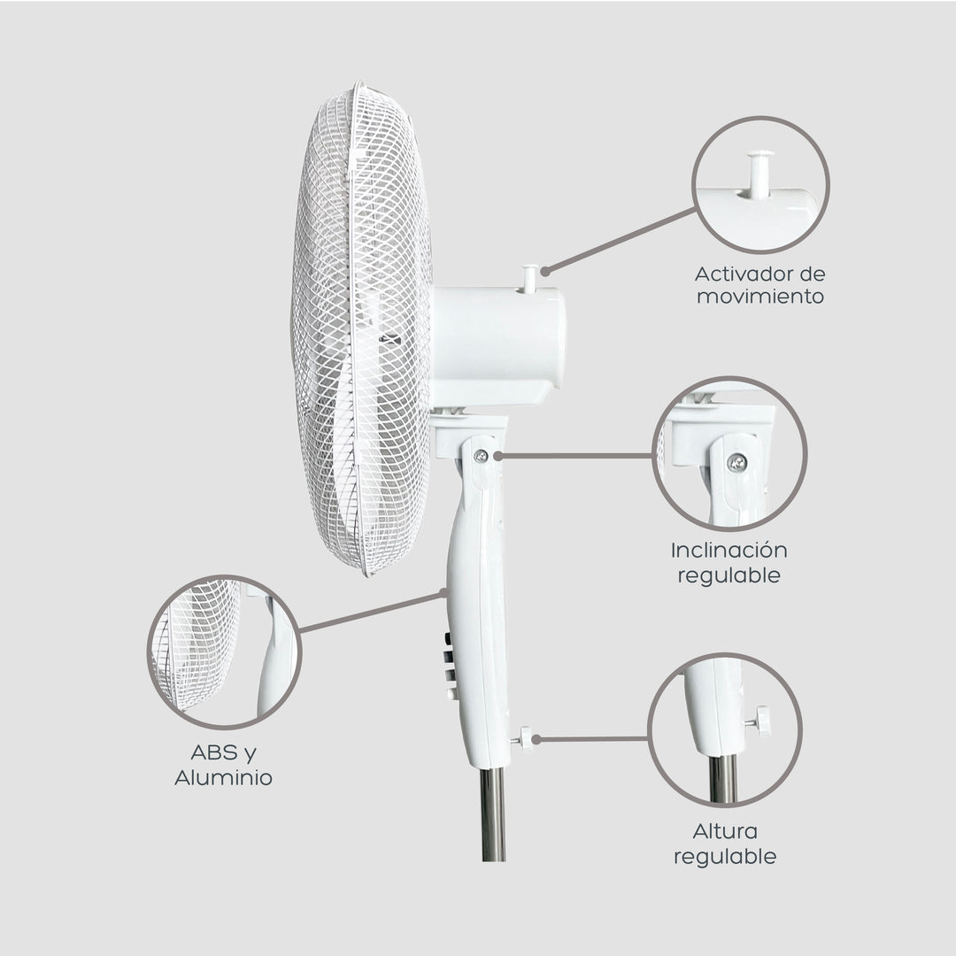 Ventilador de Pedestal Blanco 16"