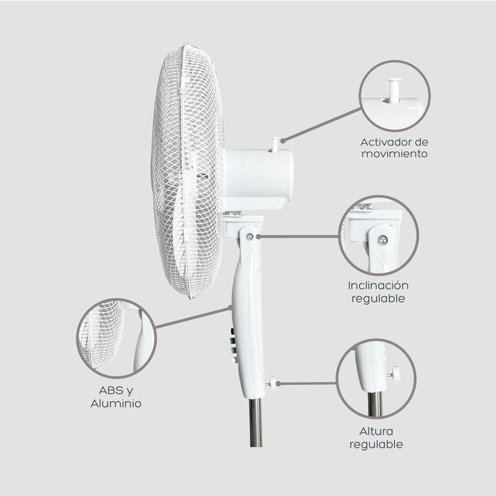Ventilador de Pedestal Blanco 16"