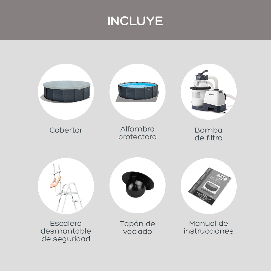 Piscina Estructural Graphite Panel 478 Cm