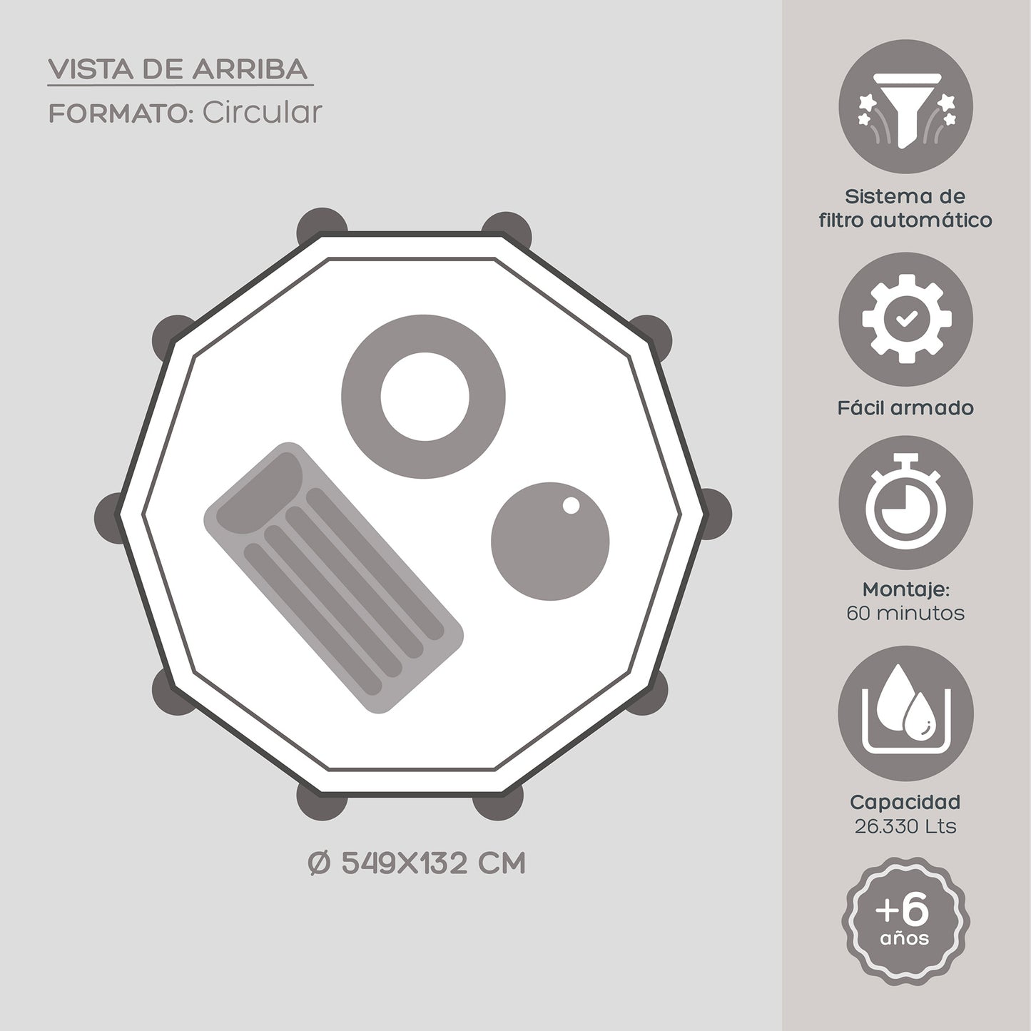 Piscina Estructural Ultra XTR Circular 549 Cm