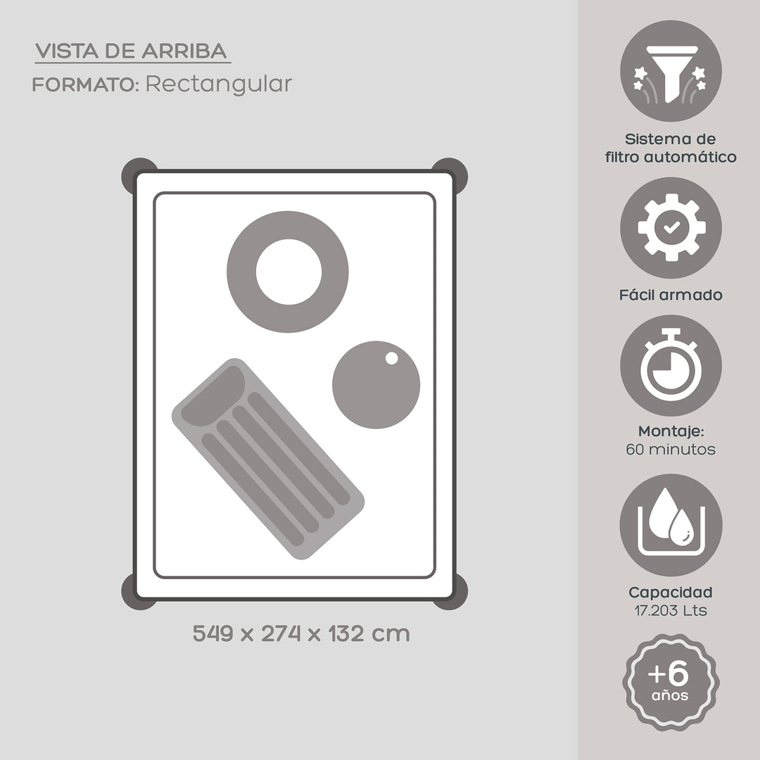 Piscina Estructural Ultra XTR Rectangular 549 x 274 Cm