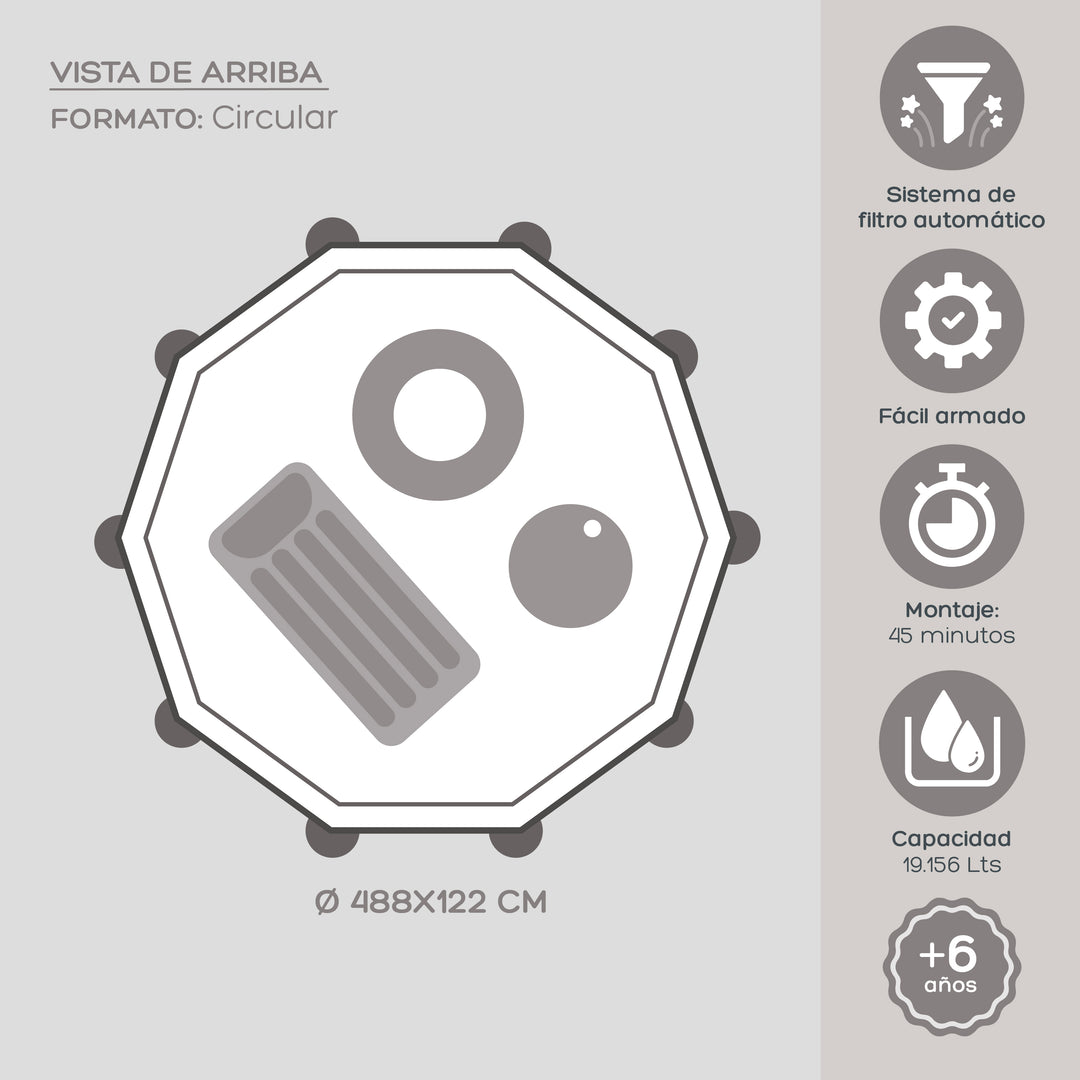 Piscina Estructural Ultra XTR Circular 488 Cm