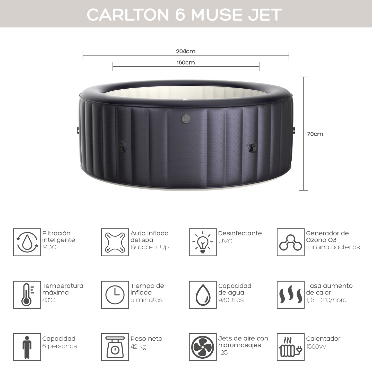 Hot Tub Carlton 6 Muse Jet