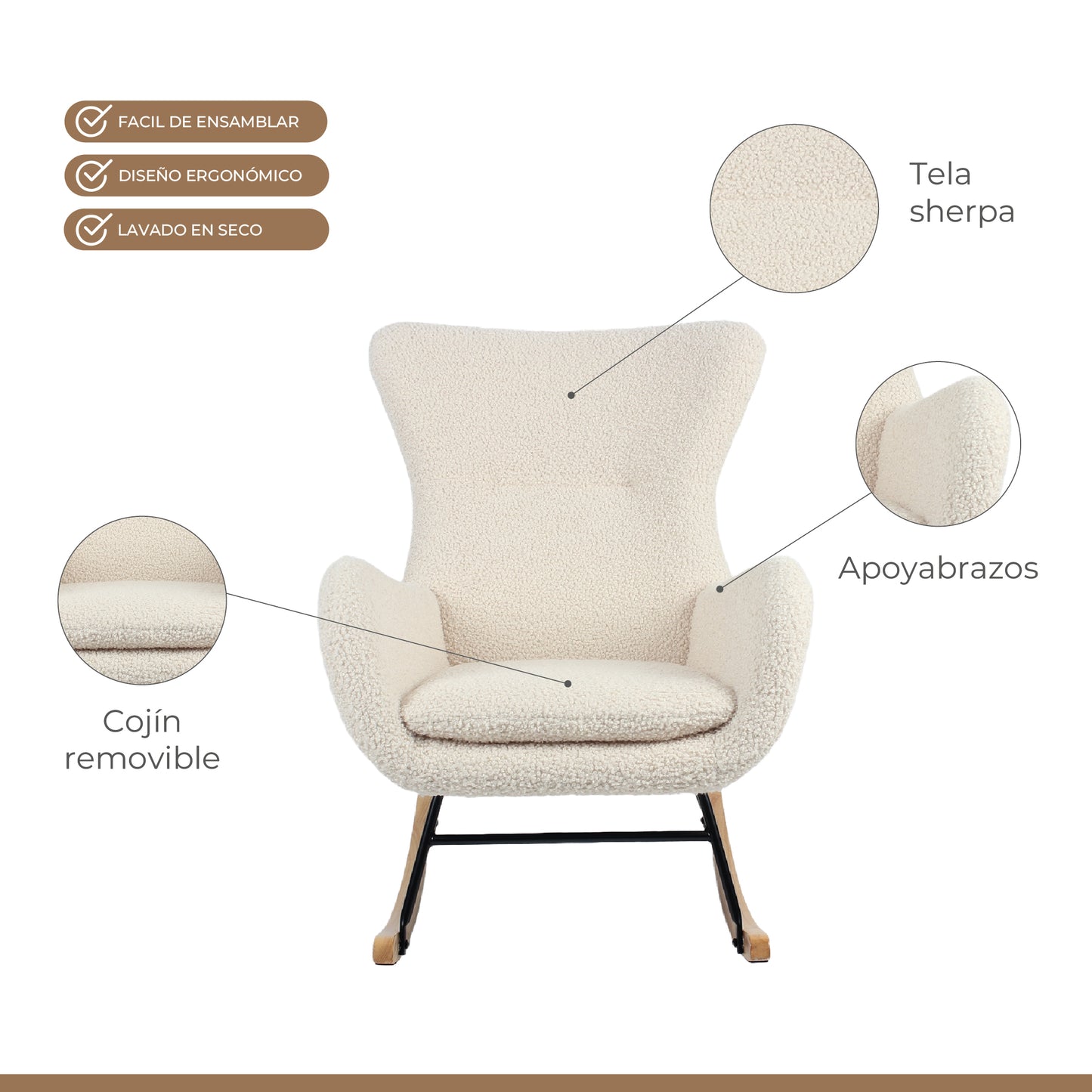 Sitial Mecedora Tavia Beige