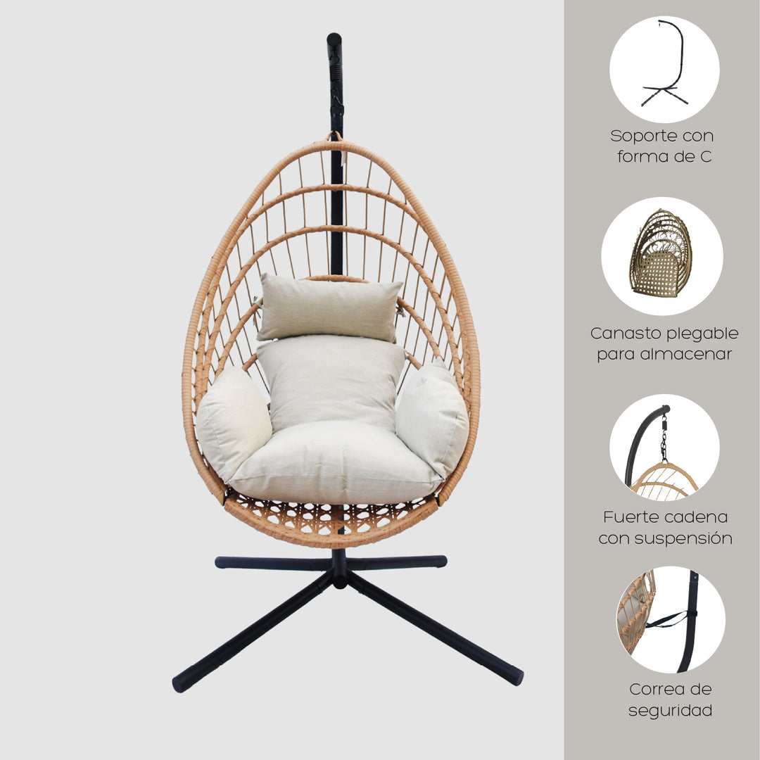 Silla Colgante de Mimbre Tulum