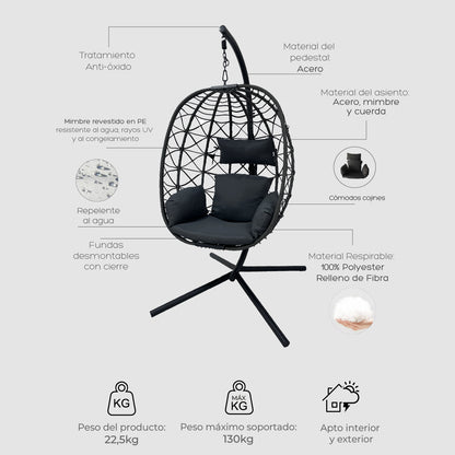 Silla Colgante de Mimbre Fiji