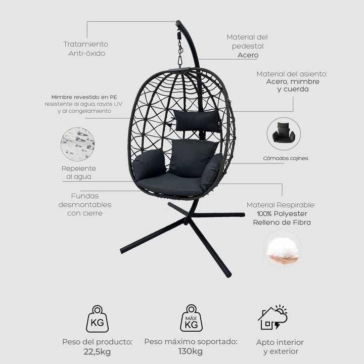 Silla Colgante de Mimbre Fiji