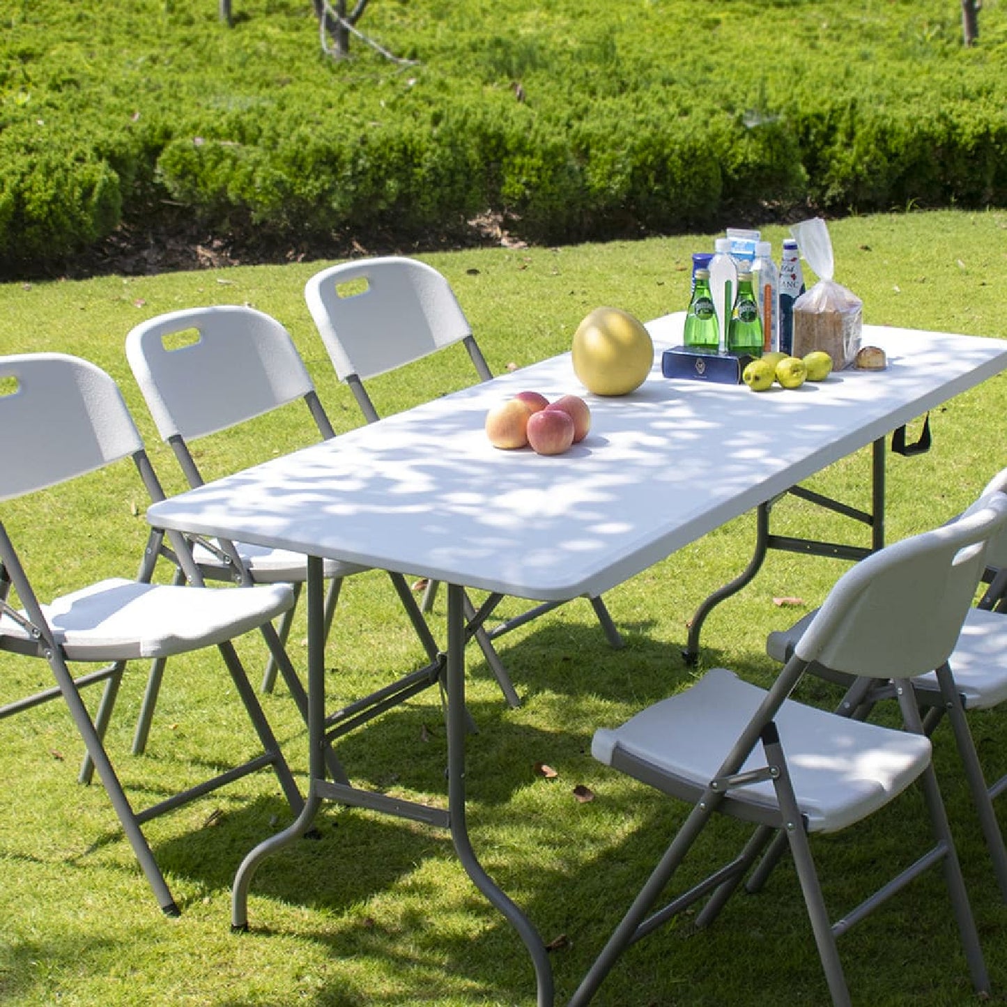 Combo Mesa Plegable 120 cm + Set de 4 Sillas