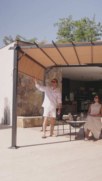 Pérgola con Pared Shelter Wall 3x3