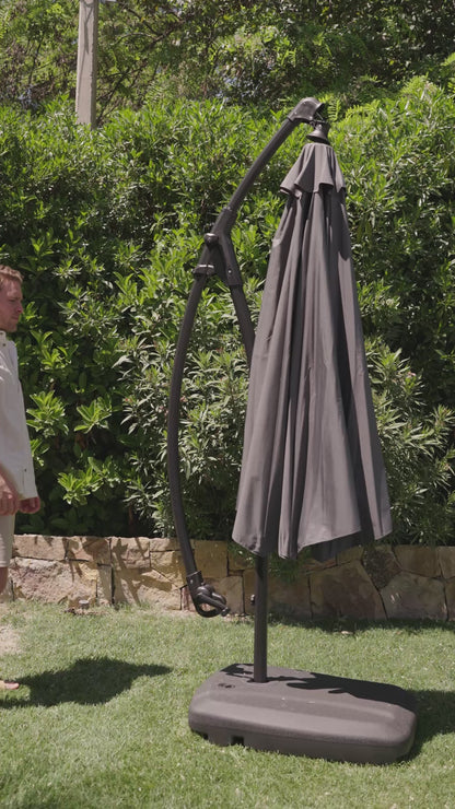 Quitasol Lateral Con Base 300 Cm Gris Grafito