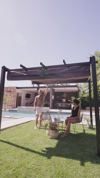 Pérgola Grey Shelter Retráctil 3x3 Mts