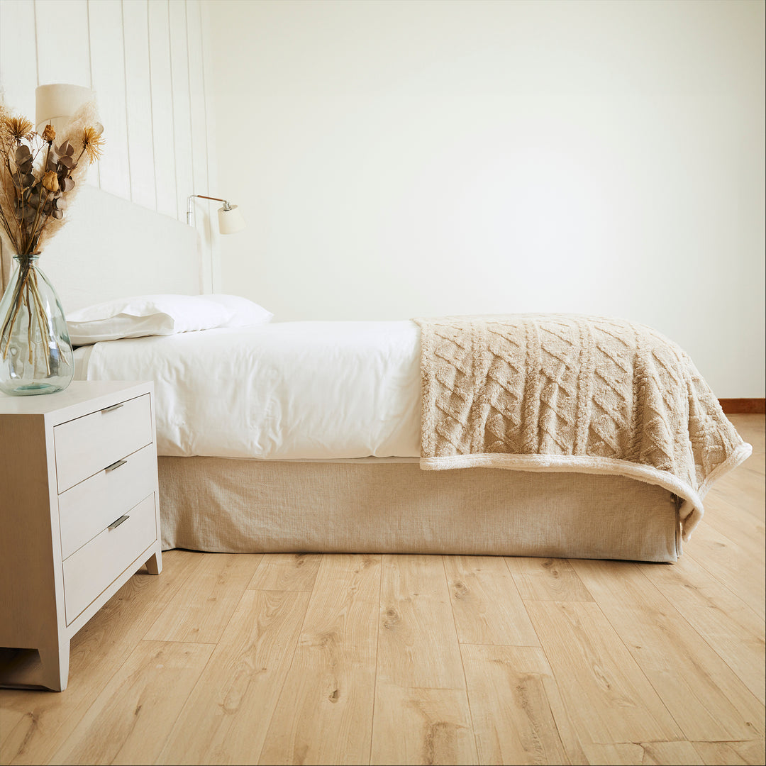 Manta Sherpa Jacquard Crema Queen