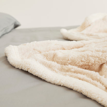 Manta Sherpa Jacquard Crema King