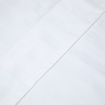Juego de Sábanas Blancas Rayas 1,5 Plaza 600 Hilos