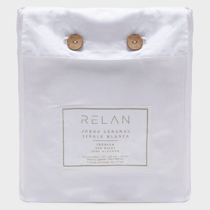 Juego de Sabanas Blancas 1000 Hilos Algodón 1,5 Plazas