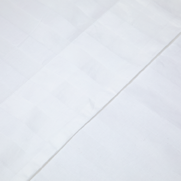 Juego de Sábanas Blancas Rayas Queen 600 Hilos